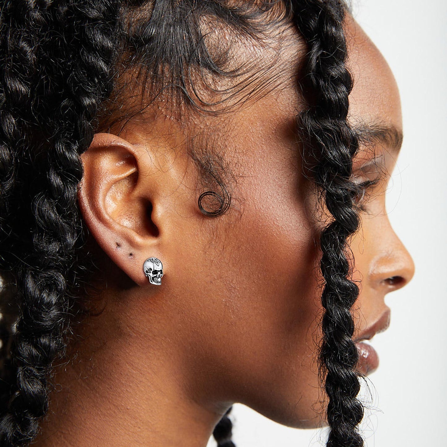Celtic Triquetra Skull Stud Earrings for