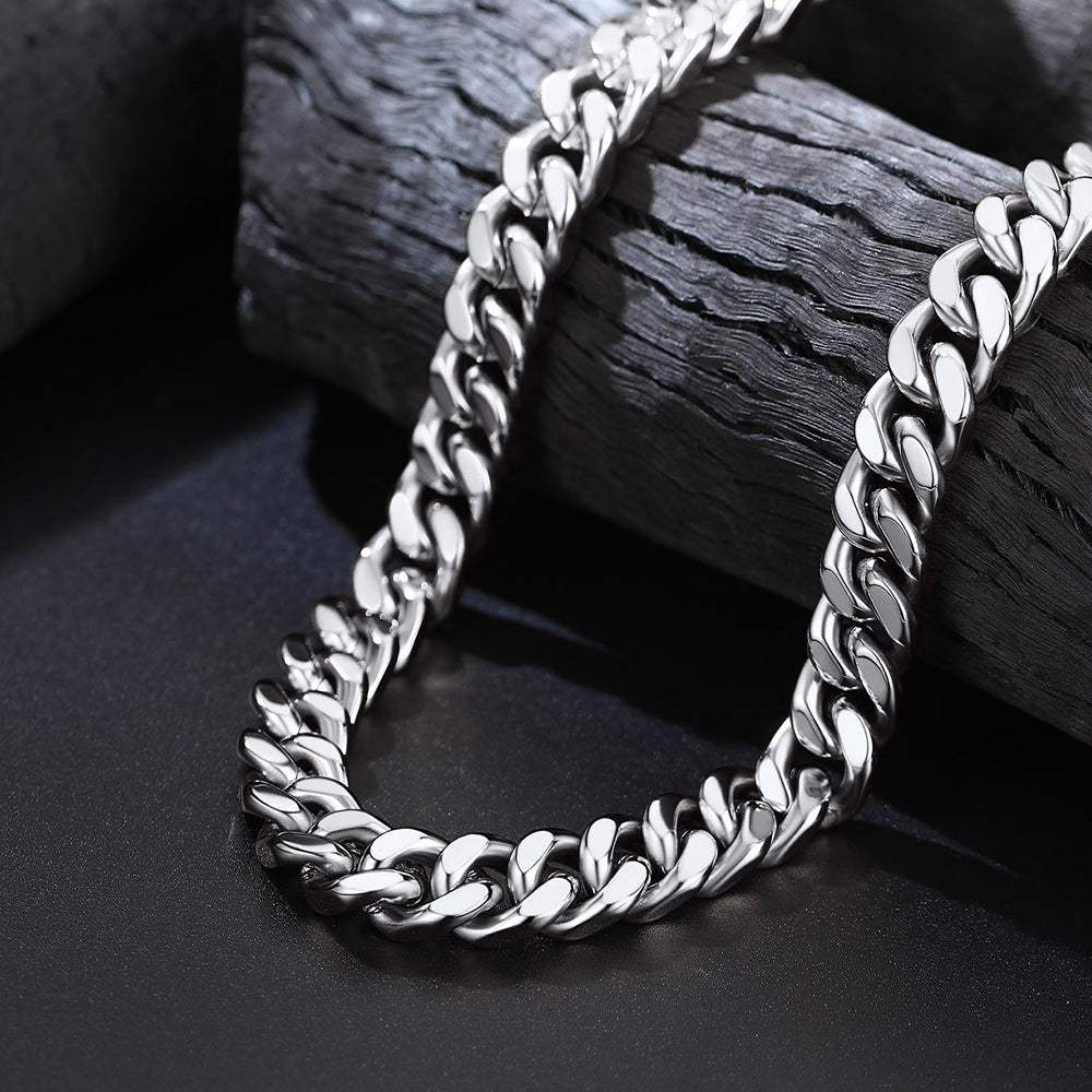 9mm Miami Cuban Link Chain Necklace Set for