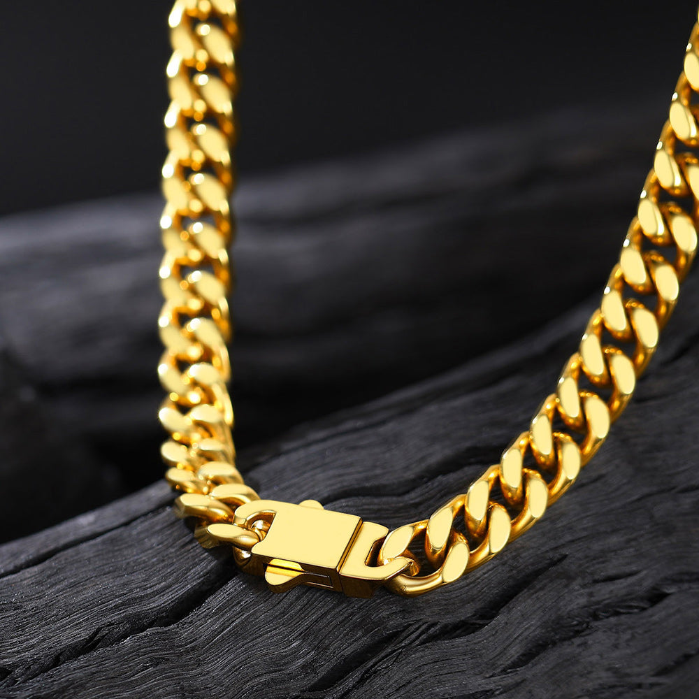 To My Man Miami Cuban Link Chain Necklace, Birthday or Anniversary Gift for Him