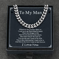To My Man Miami Cuban Link Chain Necklace, Birthday or Anniversary Gift for Him