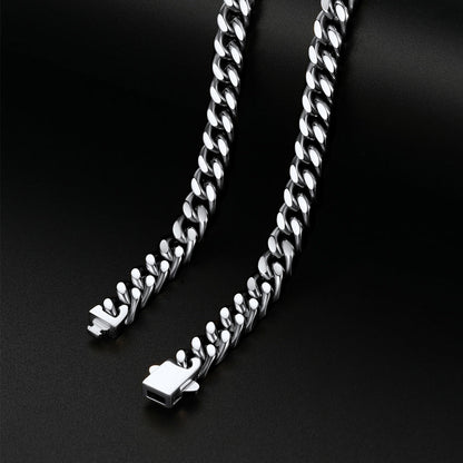 Miami Cuban Chain & Celtic Knot Cross Necklace Set for