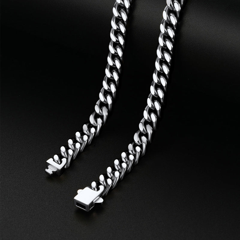 Miami Cuban Chain & Celtic Knot Cross Necklace Set for
