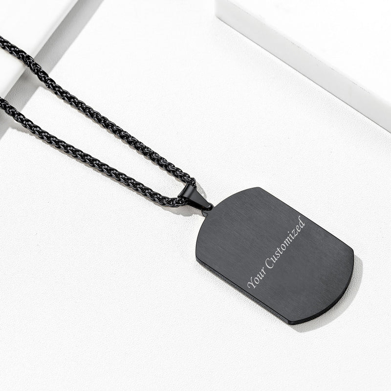 Customized Picture Dog Tag Necklace With Cubic Zirconia Memorial Gift for