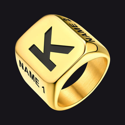 Minimalist Custom Engraved Name Band Rings for