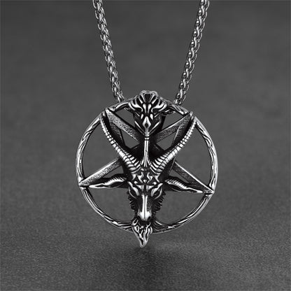 Satanic Baphomet Goat Pentagram Necklace