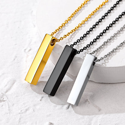 Engraved Bar Urn Necklace for Ashes Cremation Jewlery for