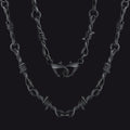 Gothic Thorn Barb Wire Chain Link Necklace Birthday Gift for
