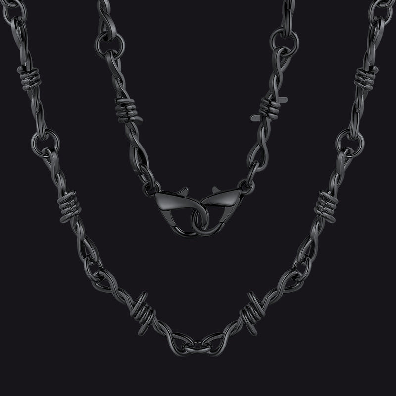 6mm Thorn Barbed Wire Chain Necklace