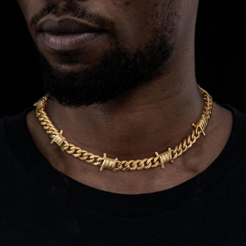 To My Barbed Wire Cuban Chain Choker Necklace Gift for Him