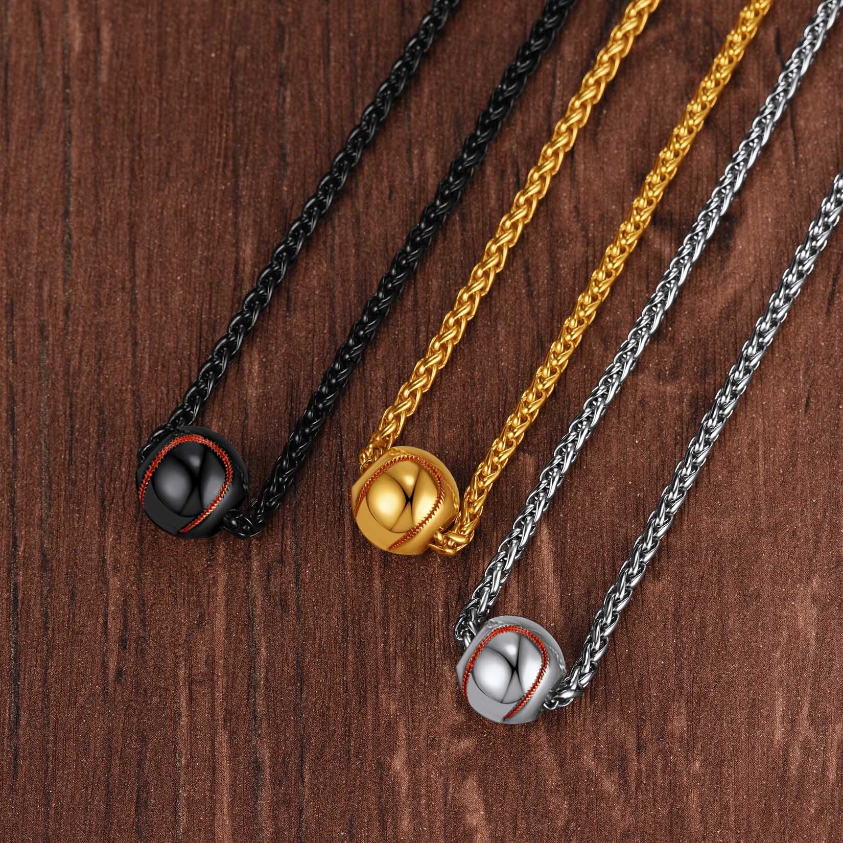 Sport Baseball Pendant Necklace Chain for