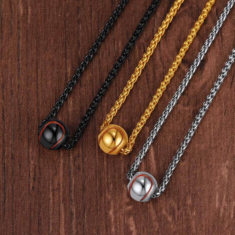Sport Baseball Pendant Necklace Chain for