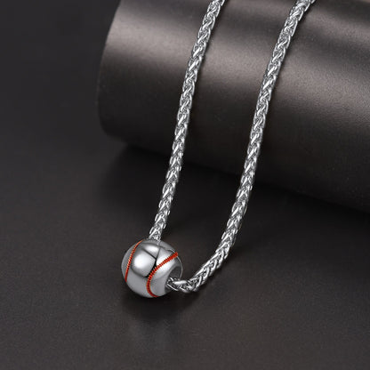 Sport Baseball Pendant Necklace Chain for