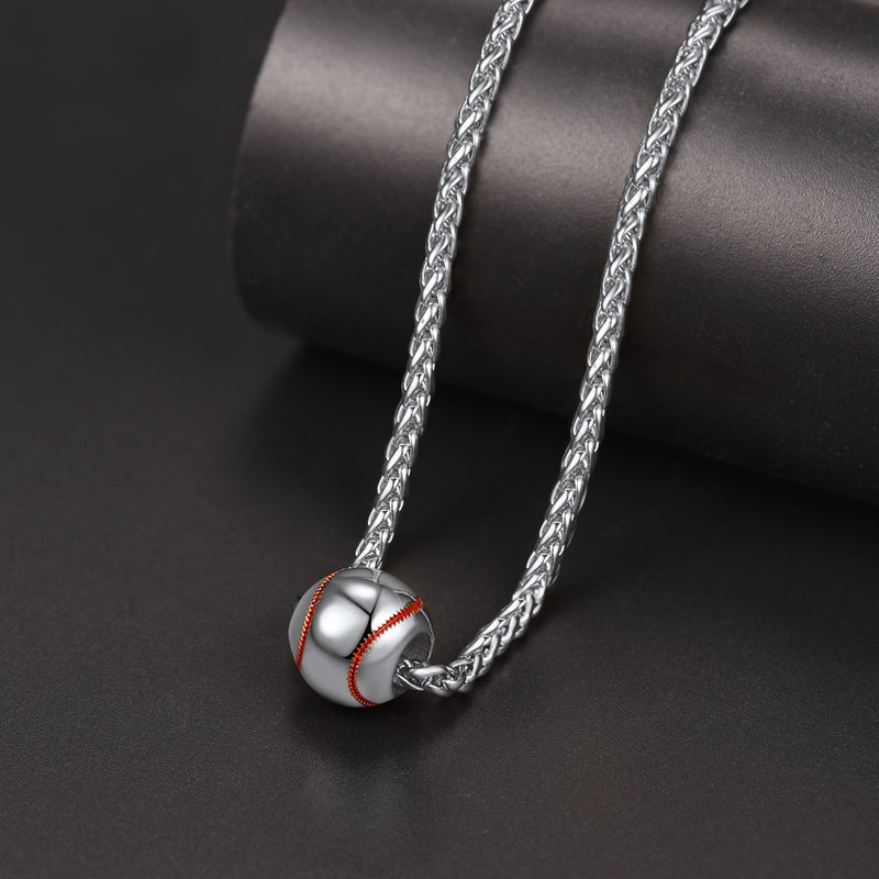 Sport Baseball Pendant Necklace Chain for