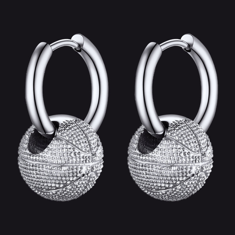 Basketball Dangle Hoop Earrings for