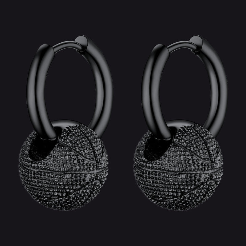 Basketball Dangle Hoop Earrings for