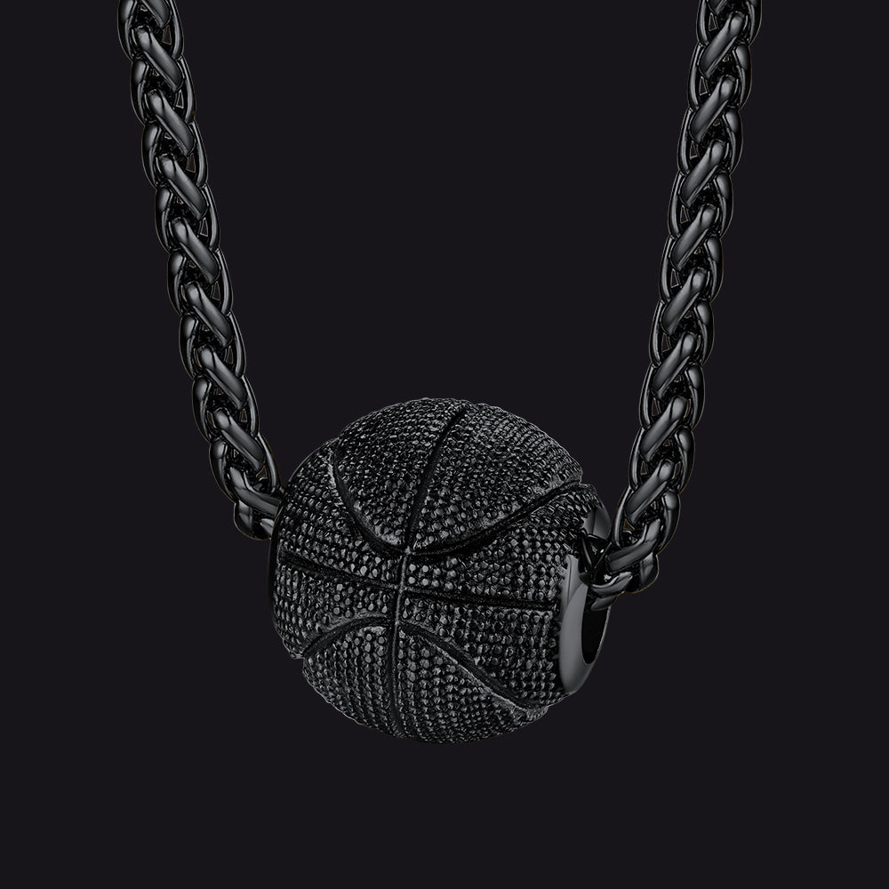 3d Basketball Pendant Necklace for