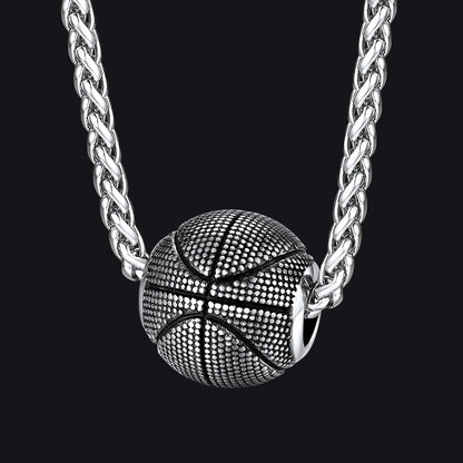 3d Basketball Pendant Necklace for