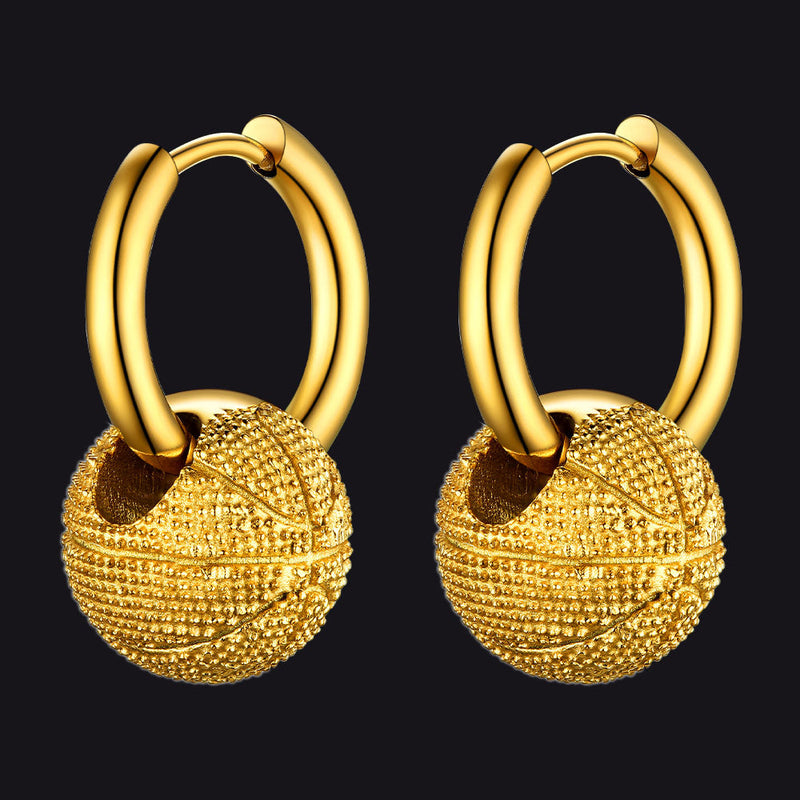 Basketball Dangle Hoop Earrings for