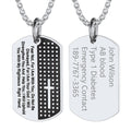 Custom Engraved Military Bible Cross Dog Tag Necklace for