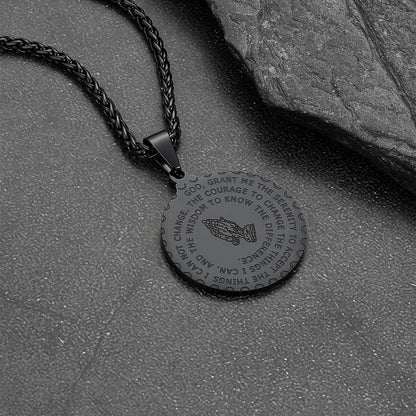 Bible Verse Prayer Hands Coin Medal Necklace for