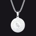 Bible Verse Prayer Hands Coin Medal Necklace for