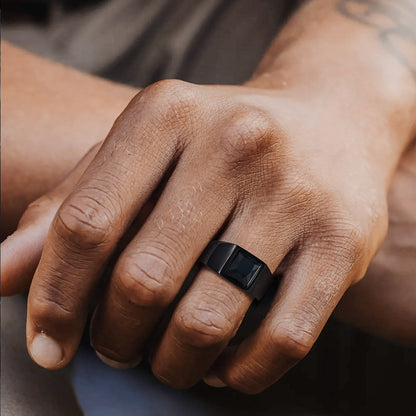 Minimalist Birthstone Gemstone Band Ring for