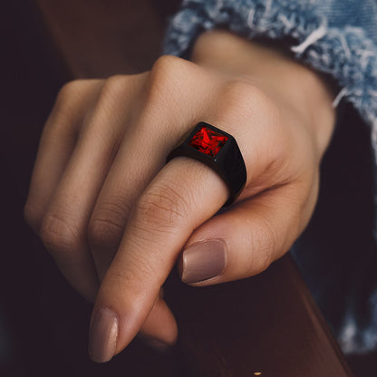 Minimalist Birthstone Gemstone Band Ring for