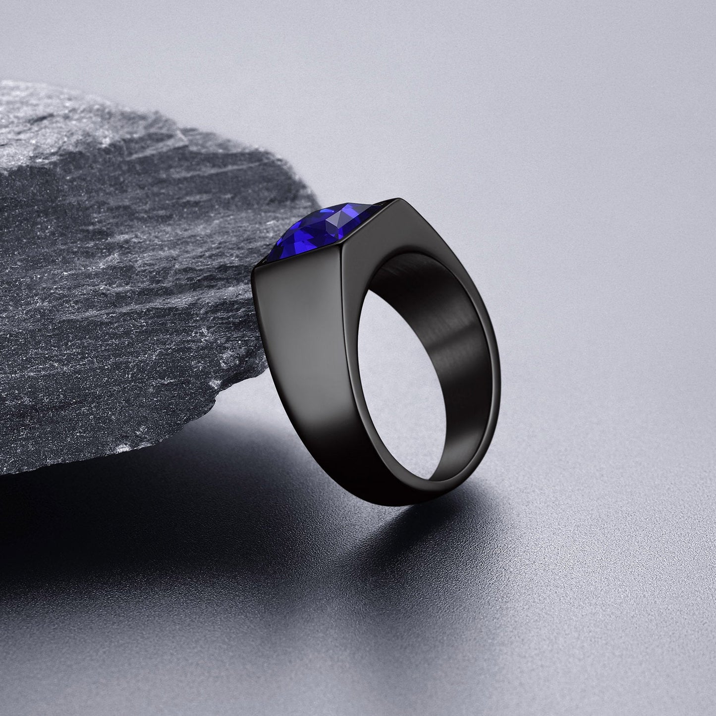 Minimalist Birthstone Gemstone Band Ring for