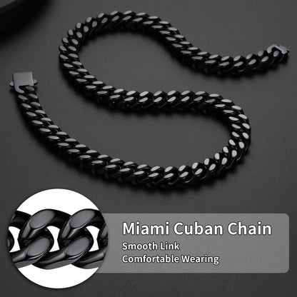 9mm Miami Cuban Chain & Bracelet Jewelry Set for