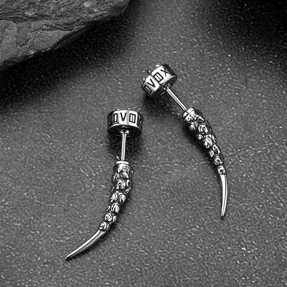Viking Rune Fang Stud Earrings for – Nordic Star Cz Earrings