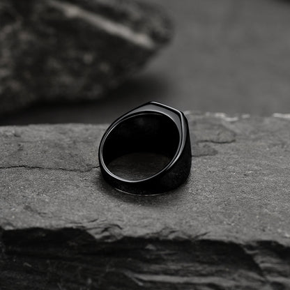 Black Onyx Stone Ring Signet Ring for Size 07-12