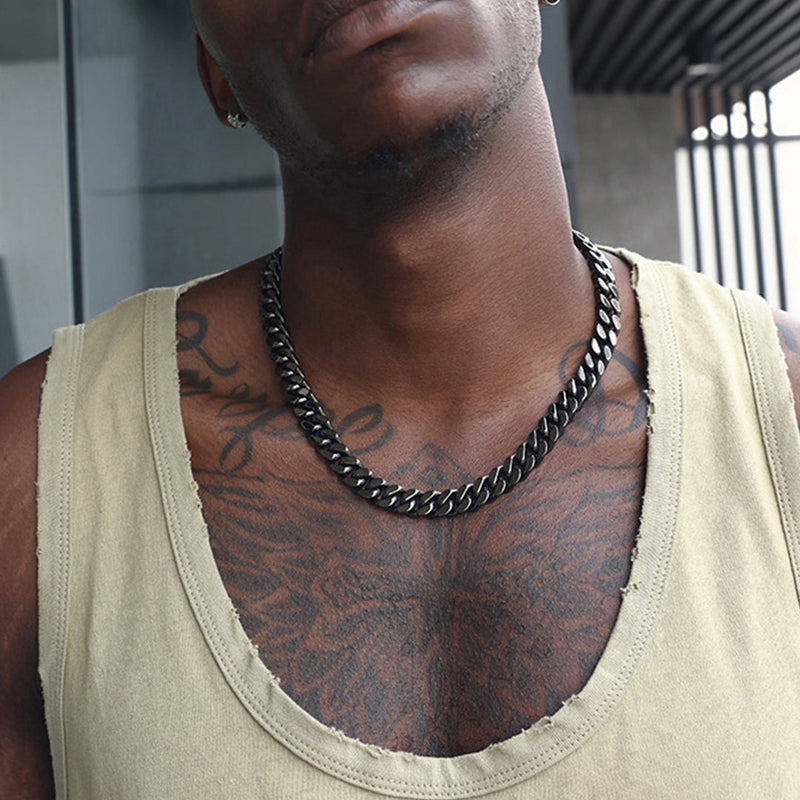 To My Man Miami Cuban Link Chain Necklace, Birthday or Anniversary Gift for Him