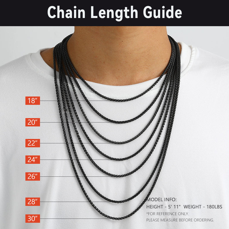 Spiga Wheat Chain Stainless Steel Link Necklace for