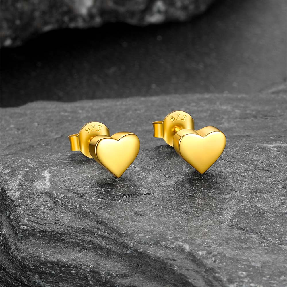Sterling Silver Heart Stud Earrings for Kids