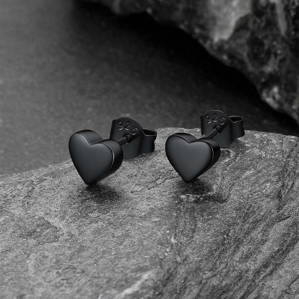 Sterling Silver Heart Stud Earrings for Kids
