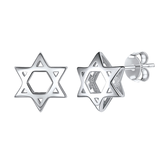 Jewish Star of David Stud Earrings for