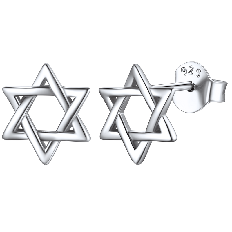 Classic Jewish Star of David Stud Earrings for