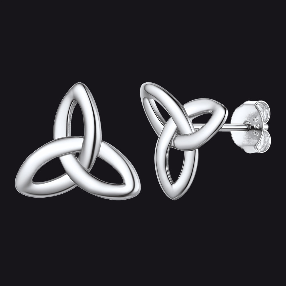 Silver Celtic Knot Stud Earrings for