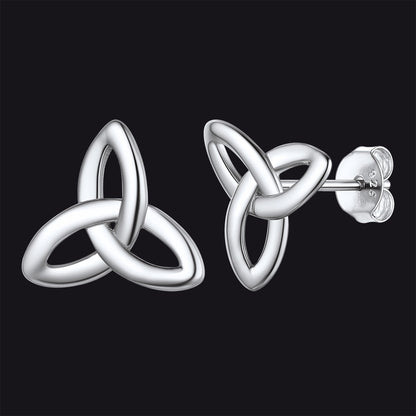 Silver Celtic Knot Stud Earrings for