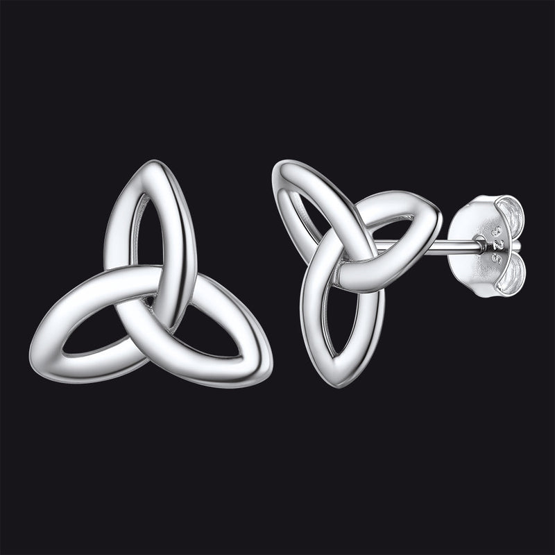 Silver Celtic Knot Stud Earrings for