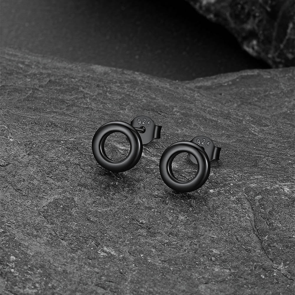 Sterling Silver Classic Circle Stud Earrings for