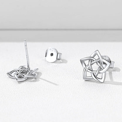 Celtic Pentagram Stud Earrings for