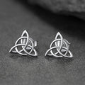 Sterling Silver Celtic Triquetra Stud Earrings for
