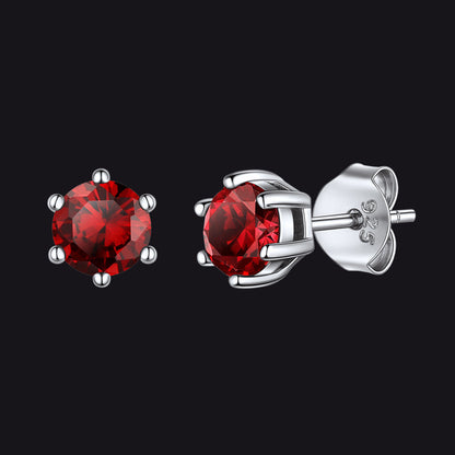 925 Sterling Silver Birthstone Stud Earrings for