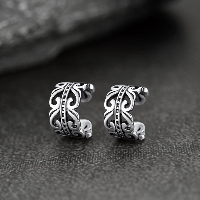 Silver Celtic Ear Cuff Earrings for