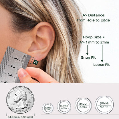 Sparkling Diamond Cartilage Huggie Hoop Earrings for in Sterling Silver