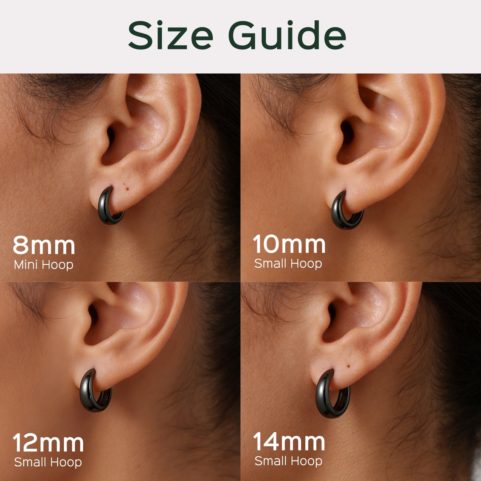 Simple Sterling Silver Thick Huggie Hoop Earrings for