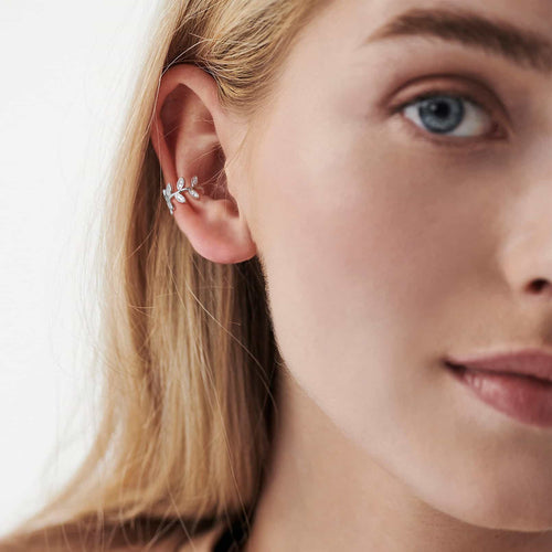 925 Sterling Silver Clip on Cartilage Zircon Ear Cuff Earrings 1pc