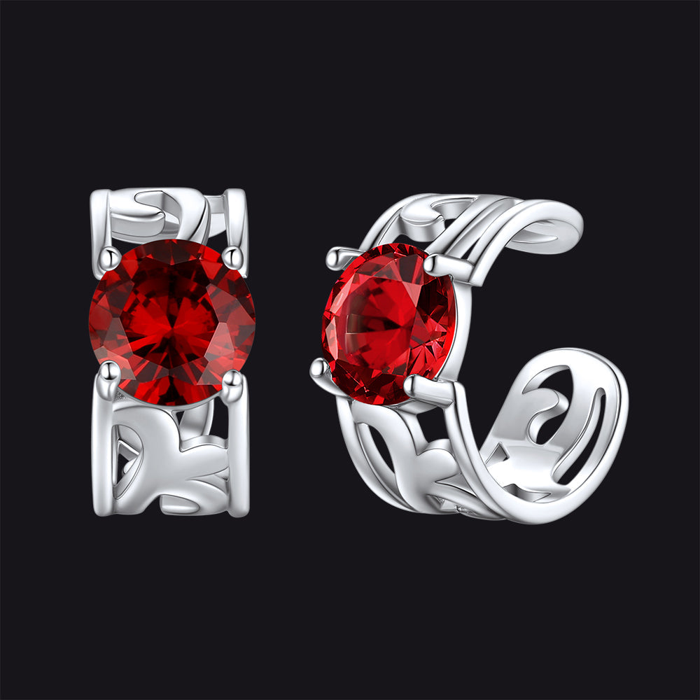 Sterling Silver Celtic Birthstone Ear Cuffs Earrings for