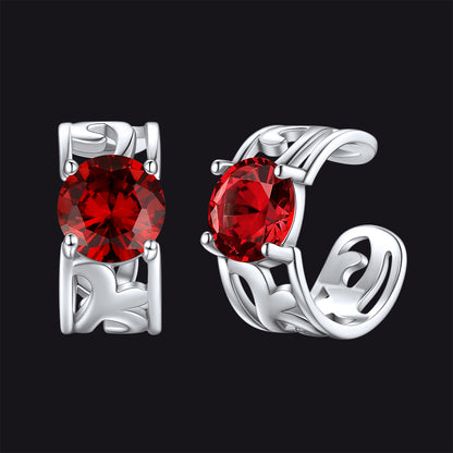 Sterling Silver Celtic Birthstone Ear Cuffs Earrings for